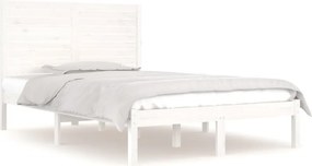 vidaXL Small Double fehér tömör fa ágykeret 120 x 190 cm