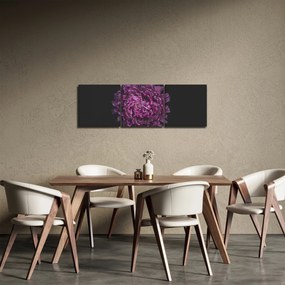 Lila virág képe (órával) (90x30 cm)