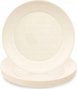 Desszert Tányérok Műanyag Krémszínű Sekély Szett 6 Db-os
