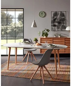 Fehér bővíthető étkezőasztal fehér asztallappal 90x120 cm Oqui – Kave Home