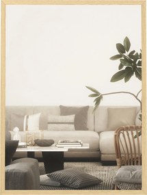 HOMCOM téglalap alakú falitükör, 60 x 80 cm — natúr fa keret | Aosom
