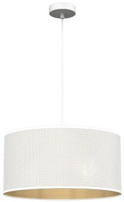 Csillár zsinóron LOFT SHADE 1xE27/60W/230V á. 40 cm fehér/arany