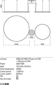 Függeszték Fehér ORBIT REDO 01-1720-TRIAC