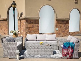 AUCKLAND Nagy kerti ülőgarnitúra tárolóval a párnákra - szürke