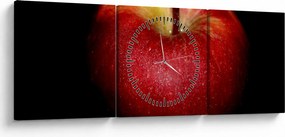 Az alma képe és a fekete háttér (órával) (90x30 cm)
