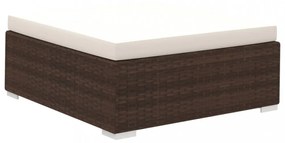 6-részes barna polyrattan kerti bútorszett párnákkal