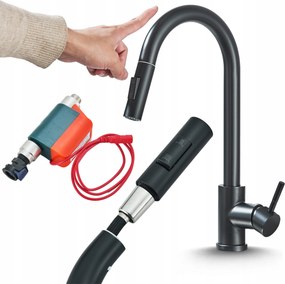 Konyhai Csaptelep Mozgásérzékelővel Érintőképernyős Konyhai Csaptelep Fekete