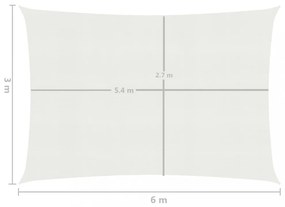 fehér HDPE napvitorla 160 g/m² 3 x 6 m