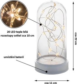 NEXOS Dekoratív kúp 20 LED Meleg fehér 22 cm