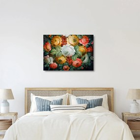 A festett virágcsokor képe (üvegen) (70x50 cm)