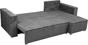 Szürke sarokkanapé SMART COSARO, kétoldalas + 2 párna AJÁNDÉK