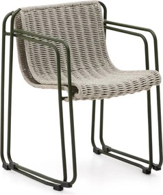 Szürkészöld fém kerti szék Maurina – Kave Home