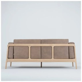 Fawn világosbarna kanapé bivalybőrből, tömör tölgyfa szerkezettel, 180 cm - Gazzda