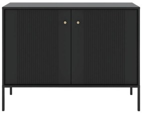 SOFT komód 104 cm, fekete, bordázott