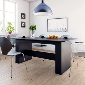 Fekete szerelt fa étkezőasztal 180 x 90 x 76 cm