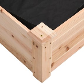 tömör fenyőfa kerti magaságyás béléssel 240x60x25 cm