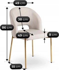 Szék krém/arany színben. BROS