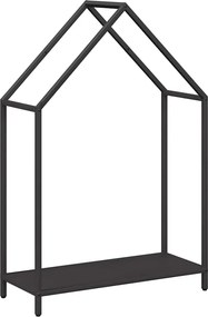 vidaXL fekete hidegen hengerelt acél tűzifatároló 60x25x90 cm