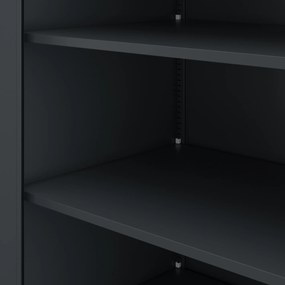 Fém irodai szekrény széles és mély antracit, 1150x1850x600 mm: JAN II D600