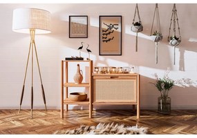 Natúr színű tölgyfa könyvespolc 115x86 cm Pola – The Beds