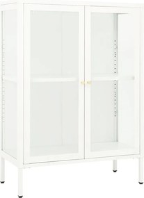 vidaXL fehér acél és üveg tálalószekrény 75 x 35 x 105 cm
