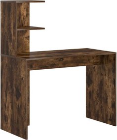 vidaXL Asztal polcokkal Füstölt tölgy 102 x 50 x 124 cm Faanyag