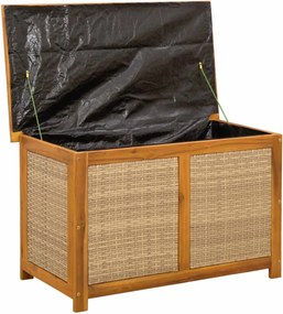 vidaXL Kerti Tároló Doboz 185 L Tömör Akácfa 90 x 50 x 56 cm Bézs