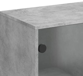 betonszürke kisszekrény üvegajtókkal 69x37x100 cm