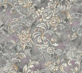 Fali tapéta virág dísz szürke 34077-4