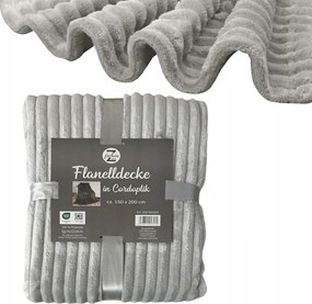 Flanel Takaró Puha Dombornyomott Kordbársony Ágytakaró Vastag Csíkos 150x200 J.szary