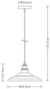 Lámpa Mennyezeti lámpatest LORET L,9790,AC220-240V,50/60Hz,1*E27,max.40W,Átmérő 34,8cm,IP20,egyes,szürke