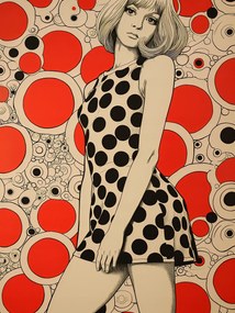 Poszter 60x80cm Piros pöttyök