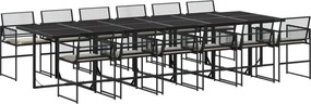 vidaXL 13 részes fekete polyrattan kerti ülőgarnitúra párnákkal
