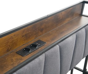 Ágy ágyráccsal és kihúzható pótággyal, 160x200, fekete/szürke, NORDO