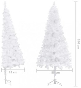 fehér PVC sarok műkarácsonyfa 240 cm