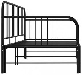 fekete fém kihúzható kanapéágy-keret 90 x 200 cm