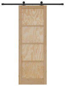 Tolóajtó Szett Természetes és fekete 83 x 232 cm