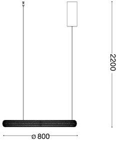 Ideal Lux - LED Csillár zsinóron MIRACLE LED/45W/230V átm. 80 cm CRI 90 matt króm