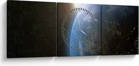 A táj képe az űrből (órával) (90x30 cm)
