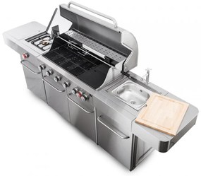 G21 Nevada BBQ konyha Premium Line gázgrill, 8 égőfej + ajándék nyomáscsökkentő