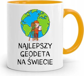 Sárga Bögre Földmérőnek A Világ Legjobbja fényképes nyomattal