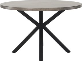Étkezőasztal, beton/fekete, átmérő 120 cm, MEDOR