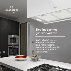 Klarstein Kronleuchter XL, mennyezeti páraelszívó, 90 cm, 590 m³/ó, LED, érintőképernyős, fehér