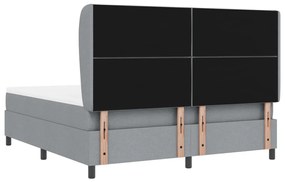 Boxspring Ágy Matraccal - Világosszürke, 180x200 cm, Anyag