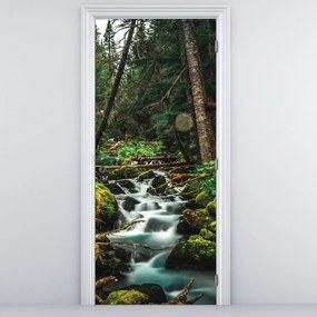 Fotótapéta ajtóra - Patak az erdőben (95x205cm)