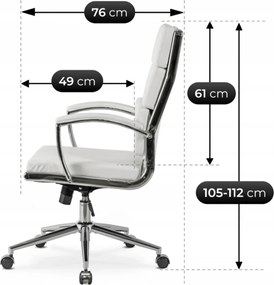 Forgószék fehér ökobőr. CAMILO