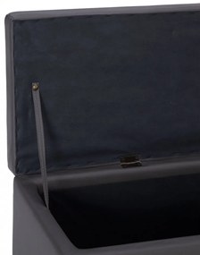 szürke műbőr pad tárolórekesszel 116 cm