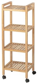 Natúr színű diófa fürdőszobai polcos állvány 35x97 cm Norway – Wenko