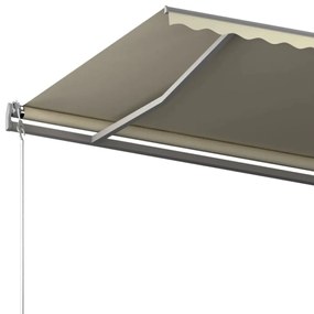 krémszínű kézzel kihúzható póznás napellenző 500 x 350 cm