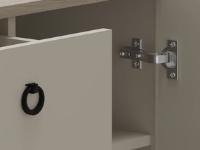 Komód, szürkésbarna Taupe/silverjack tölgy, DOMCA 2D1S